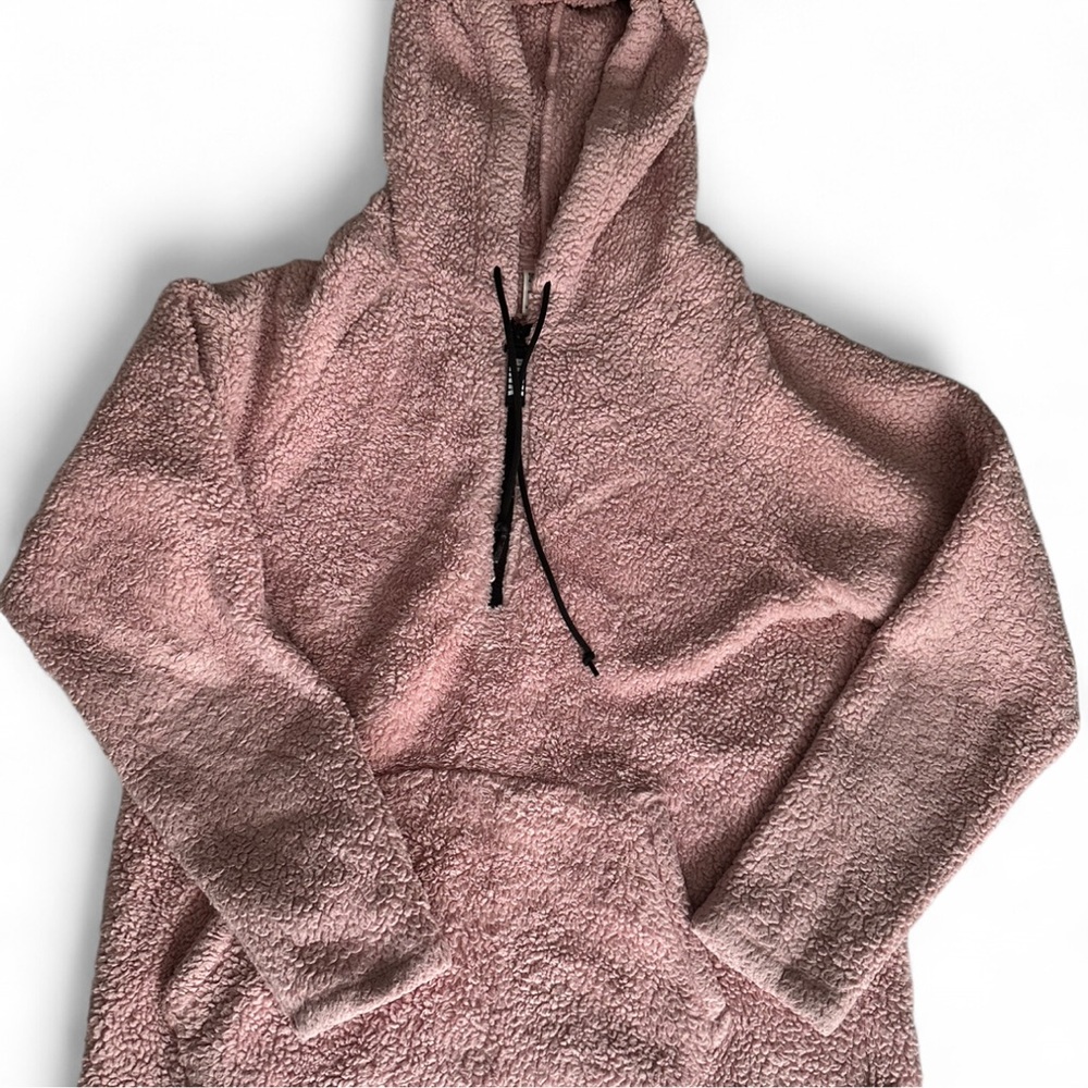 Pink Victoria Secret- Quarter Zip Sherpa, Furry Coat, Furry Jacket, Sherpa